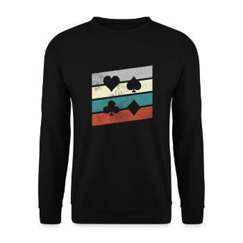 Poker Rétro - Sweat-shirt Unisexe - noir - Devant - Alina (178cm) & Michal (187cm)