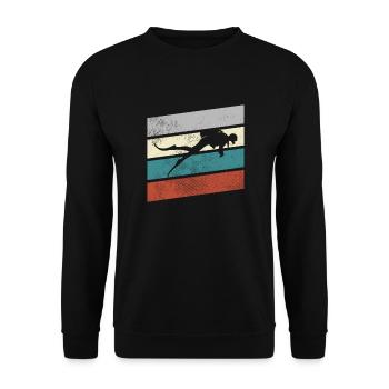Tauchen Retro - Unisex Pullover - Schwarz - Vorne - Alina (178cm) & Michal (187cm)