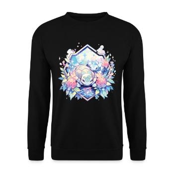 Turtle Lizard Turtle Baby Turtles - Unisex Sweatshirt - black - Front - Alina (178cm) & Michal (187cm)