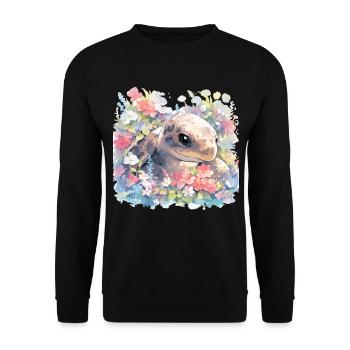 Turtle Lizard Turtle Baby Turtles - Unisex Sweatshirt - black - Front - Alina (178cm) & Michal (187cm)