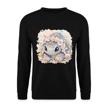 Turtle Lizard Turtle Baby Turtles - Unisex Sweatshirt - black - Front - Alina (178cm) & Michal (187cm)