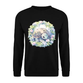 Turtle Lizard Turtle Baby Turtles - Unisex Sweatshirt - black - Front - Alina (178cm) & Michal (187cm)
