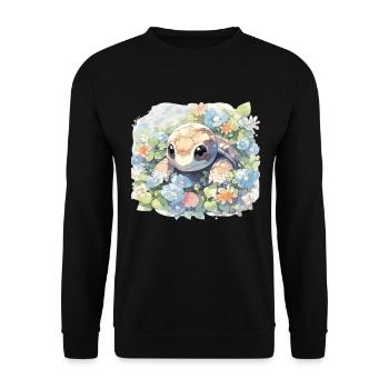 Turtle Lizard Turtle Baby Turtles - Unisex Sweatshirt - black - Front - Alina (178cm) & Michal (187cm)