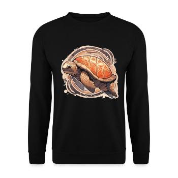 Turtle - Unisex Sweatshirt - black - Front - Alina (178cm) & Michal (187cm)