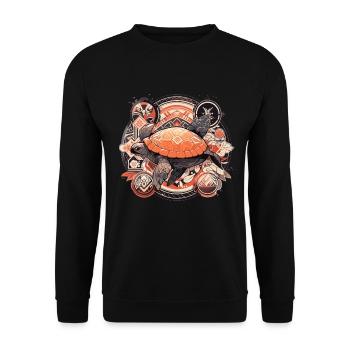 Turtle - Unisex Sweatshirt - black - Front - Alina (178cm) & Michal (187cm)