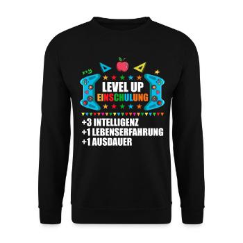 Erste Klasse Einschulung Erstklässler Schulkind - Unisex Pullover - Schwarz - Vorne - Alina (178cm) & Michal (187cm)