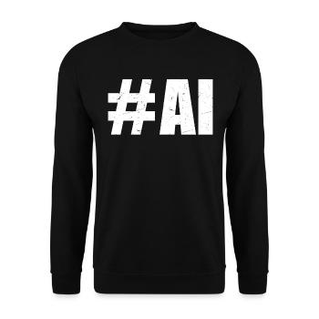 #AI - AI Artificial Intelligence - Unisex Sweatshirt - black - Front - Alina (178cm) & Michal (187cm)