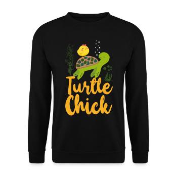 Sea Turtle Tortoise Chicken Turtle - Unisex Pullover - Schwarz - Vorne - Alina (178cm) & Michal (187cm)