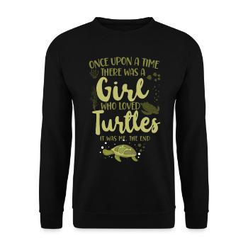 Sea Turtle Tortoise Once Upon A - Unisex Sweatshirt - black - Front - Alina (178cm) & Michal (187cm)