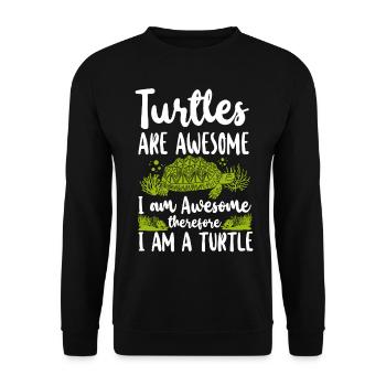 Sea Turtle Tortoise Turtles Are - Unisex Pullover - Schwarz - Vorne - Alina (178cm) & Michal (187cm)