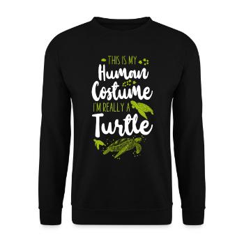 tortue de mer c’est mon - Sweat-shirt Unisexe - noir - Devant - Alina (178cm) & Michal (187cm)