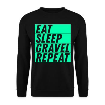Manger Dormir Gravel Répéter Gravel Vélo Cycliste - Sweat-shirt Unisexe - noir - Devant - Alina (178cm) & Michal (187cm)