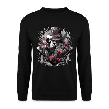 Crâne Crâne Crânes Crâne Squelette - Sweat-shirt Unisexe - noir - Devant - Alina (178cm) & Michal (187cm)