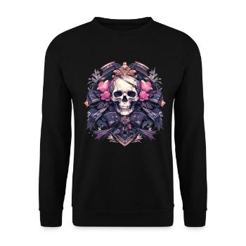 Crâne Crâne Crânes Crâne Squelette - Sweat-shirt Unisexe - noir - Devant - Alina (178cm) & Michal (187cm)