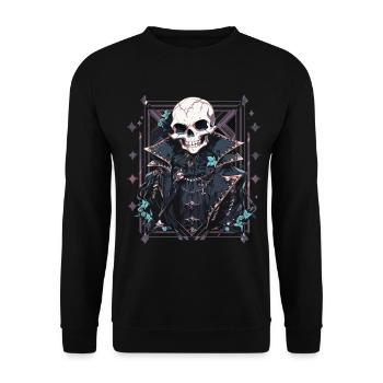 Crâne Crâne Crânes Crâne Squelette - Sweat-shirt Unisexe - noir - Devant - Alina (178cm) & Michal (187cm)