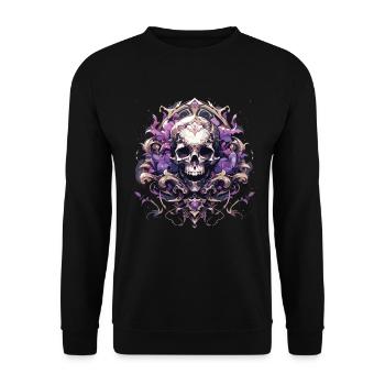 Crâne Crâne Crânes Crâne Squelette - Sweat-shirt Unisexe - noir - Devant - Alina (178cm) & Michal (187cm)