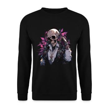 Crâne Crâne Crânes Crâne Squelette - Sweat-shirt Unisexe - noir - Devant - Alina (178cm) & Michal (187cm)
