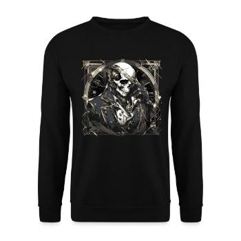 Crâne Crâne Crânes Crâne Squelette - Sweat-shirt Unisexe - noir - Devant - Alina (178cm) & Michal (187cm)