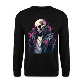 Crâne Crâne Crânes Crâne Squelette - Sweat-shirt Unisexe - noir - Devant - Alina (178cm) & Michal (187cm)