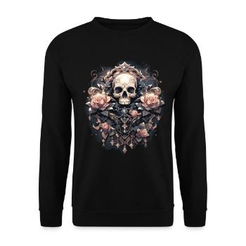 Crâne Crâne Crânes Crâne Squelette - Sweat-shirt Unisexe - noir - Devant - Alina (178cm) & Michal (187cm)
