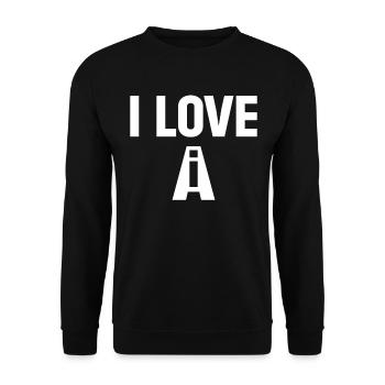 I Love AI - Ai Robotics Ai Machines Artificial Int - Unisex Sweatshirt - black - Front - Alina (178cm) & Michal (187cm)