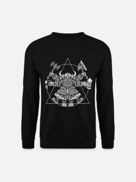 Funny Vitruvian Viking warrior - Unisex Sweatshirt - black