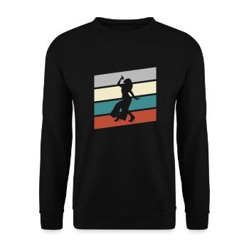 Chanter rétro - Sweat-shirt Unisexe - noir - Devant - Alina (178cm) & Michal (187cm)