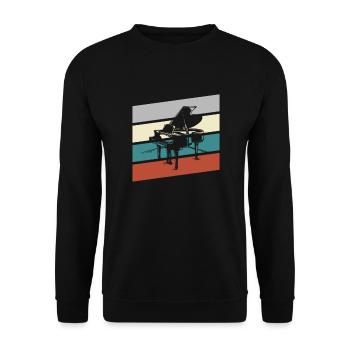 Klavier Retro - Unisex Pullover - Schwarz - Vorne - Alina (178cm) & Michal (187cm)