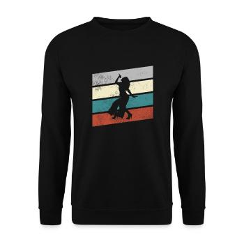 Chanter rétro - Sweat-shirt Unisexe - noir - Devant - Alina (178cm) & Michal (187cm)