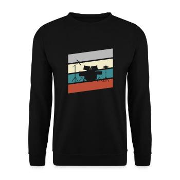 Batterie Rétro - Sweat-shirt Unisexe - noir - Devant - Alina (178cm) & Michal (187cm)