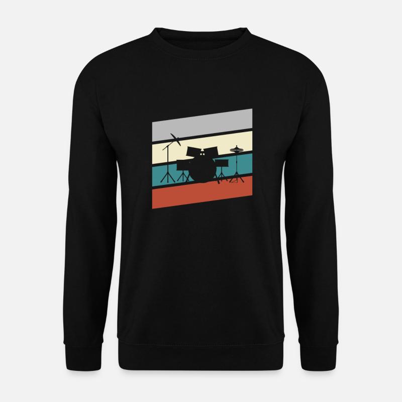 Schlagzeug Retro - Unisex Pullover - Schwarz