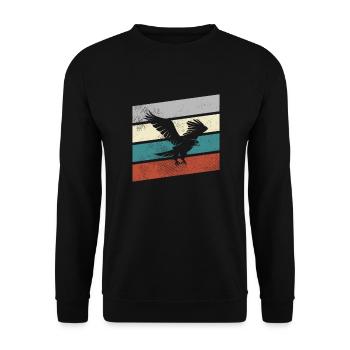 Adler Retro - Unisex Pullover - Schwarz - Vorne - Alina (178cm) & Michal (187cm)