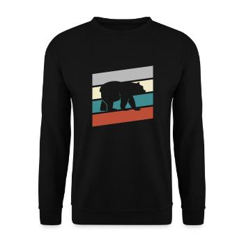 Bear Retro - Unisex Sweatshirt - black - Front - Alina (178cm) & Michal (187cm)