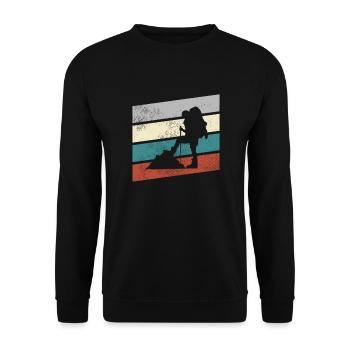 Hiking Retro - Unisex Sweatshirt - black - Front - Alina (178cm) & Michal (187cm)