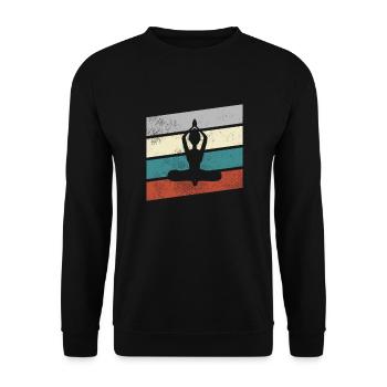 Yoga Retro - Unisex Pullover - Schwarz - Vorne - Alina (178cm) & Michal (187cm)