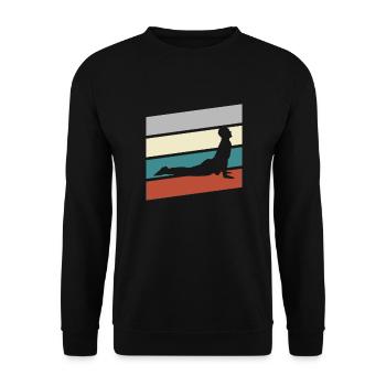 Yoga Retro - Unisex Pullover - Schwarz - Vorne - Alina (178cm) & Michal (187cm)