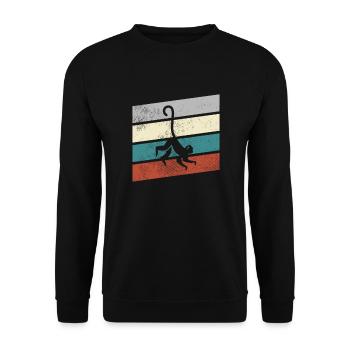 Singe Rétro - Sweat-shirt Unisexe - noir - Devant - Alina (178cm) & Michal (187cm)