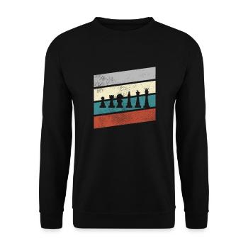 Échecs Rétro - Sweat-shirt Unisexe - noir - Devant - Alina (178cm) & Michal (187cm)