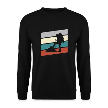 Hiking Retro - Unisex Sweatshirt - black - Front - Alina (178cm) & Michal (187cm)