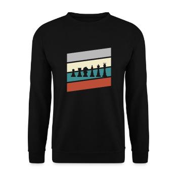 Échecs Rétro - Sweat-shirt Unisexe - noir - Devant - Alina (178cm) & Michal (187cm)