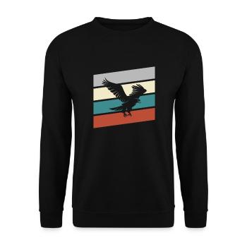 Adler Retro - Unisex Pullover - Schwarz - Vorne - Alina (178cm) & Michal (187cm)