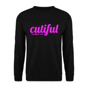 Cutiful Meine Mischung zischen Cute und Beautiful - Unisex Pullover - Schwarz - Vorne - Alina (178cm) & Michal (187cm)