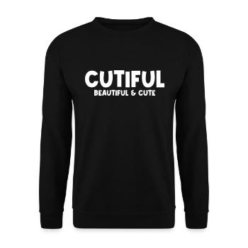 Cutiful Meine Mischung zischen Cute und Beautiful - Unisex Pullover - Schwarz - Vorne - Alina (178cm) & Michal (187cm)