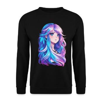 Manga Fille Anime Otaku Design Kawaii Chibi Cosplay - Sweat-shirt Unisexe - noir - Devant - Alina (178cm) & Michal (187cm)