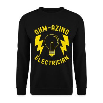 Electrician Electronics Technician - Unisex Sweatshirt - black - Front - Alina (178cm) & Michal (187cm)