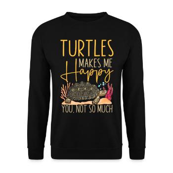 Sea Turtle Tortoise Turtles Makes - Unisex Pullover - Schwarz - Vorne - Alina (178cm) & Michal (187cm)