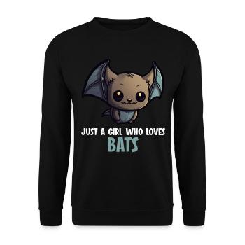 juste une fille qui aime les chauves-souris chauves-souris - Sweat-shirt Unisexe - noir - Devant - Alina (178cm) & Michal (187cm)