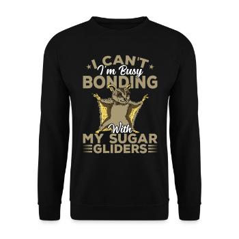 Binding with Sugar Gliders Sugar Glider Owner - Unisex Sweatshirt - black - Front - Alina (178cm) & Michal (187cm)