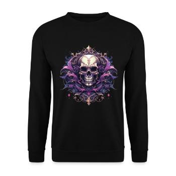 Crâne Crâne Crânes Crâne Squelette - Sweat-shirt Unisexe - noir - Devant - Alina (178cm) & Michal (187cm)