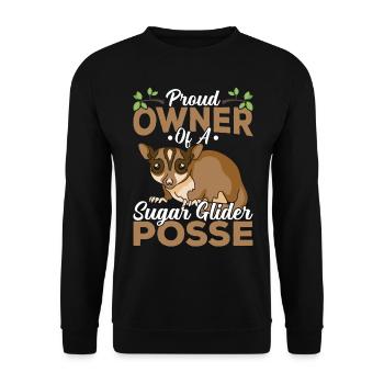 Stolzer Besitzer Von Sugar Glider, Besitzer Von - Unisex Pullover - Schwarz - Vorne - Alina (178cm) & Michal (187cm)